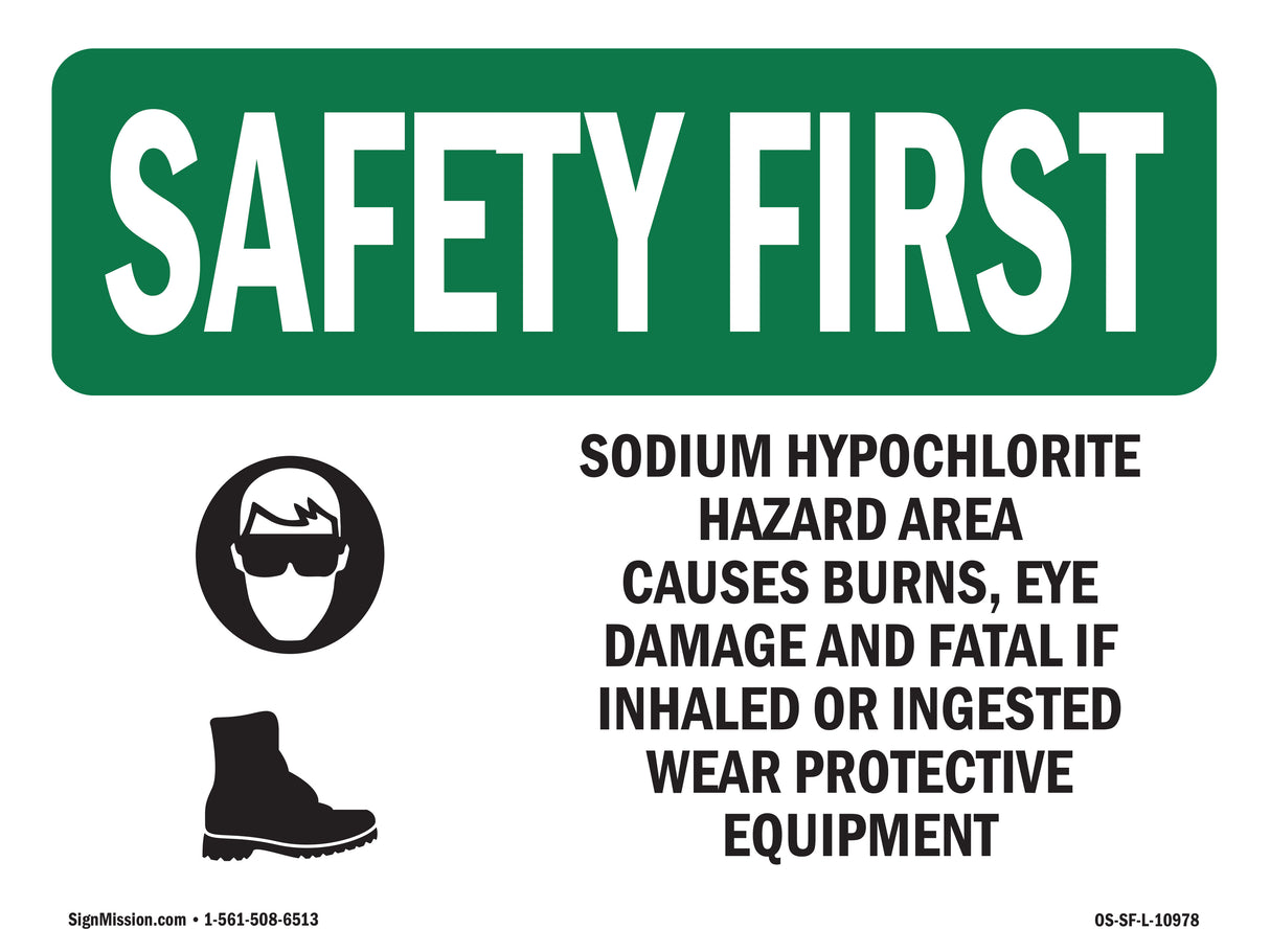 Sodium Hypochlorite Hazard Area With Symbol