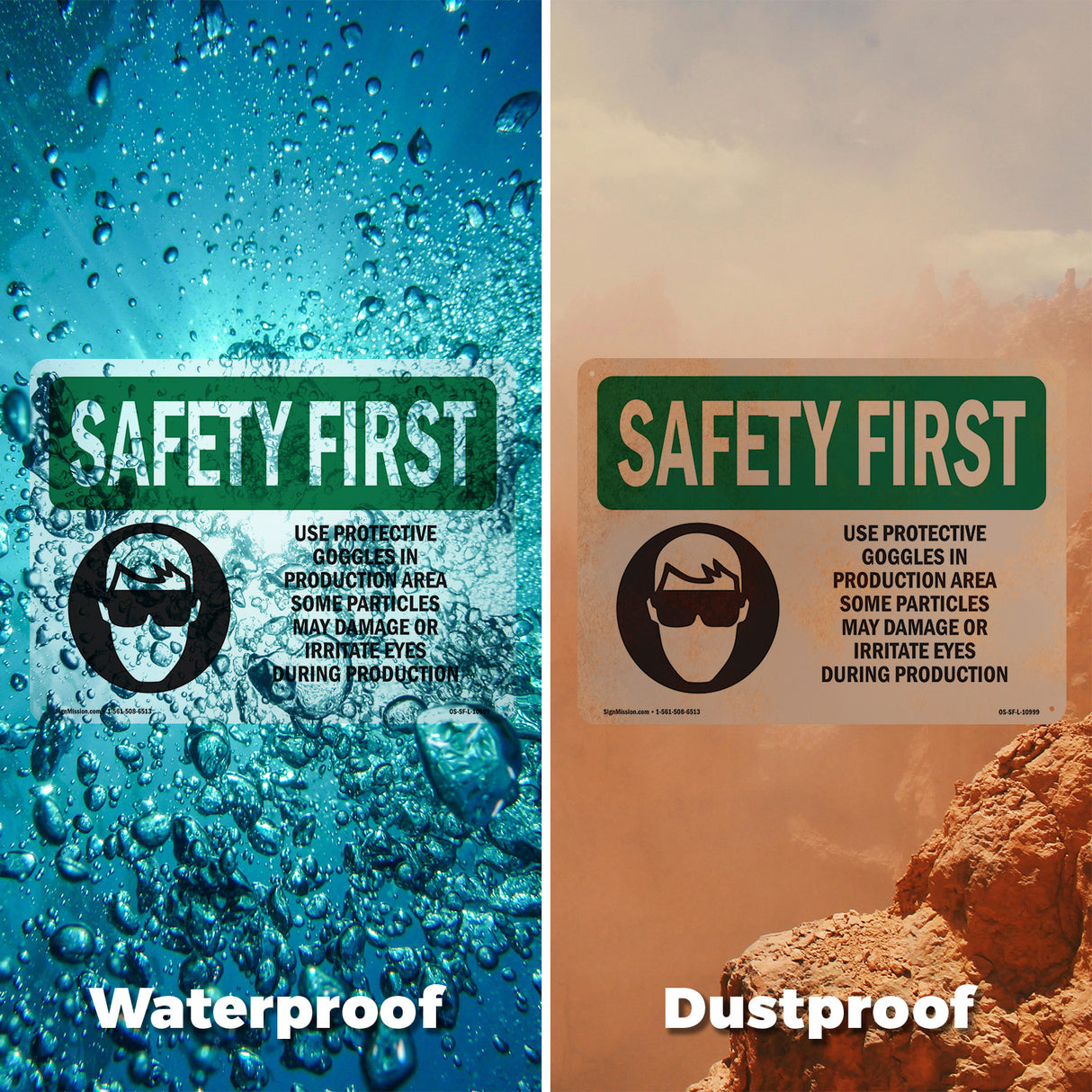 Use Protective Goggles In Production With Symbol