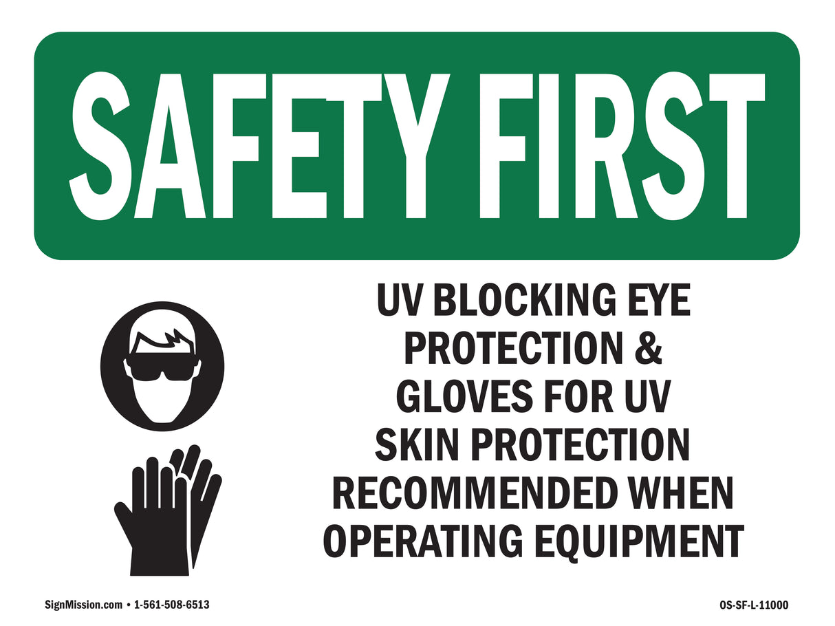 UV Blocking Eye Protection & With Symbol
