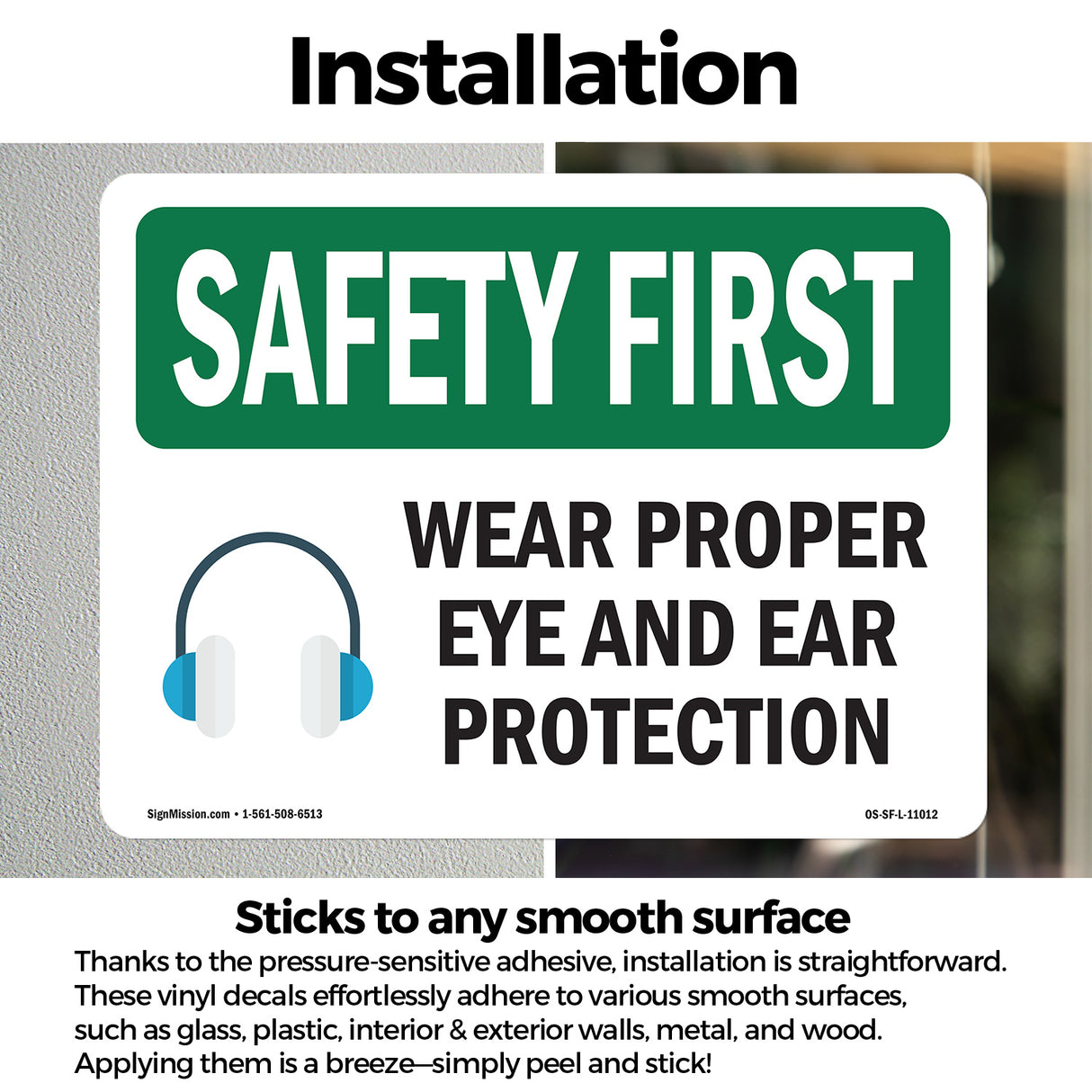 Wear Proper Eye And Ear Protection With Symbol