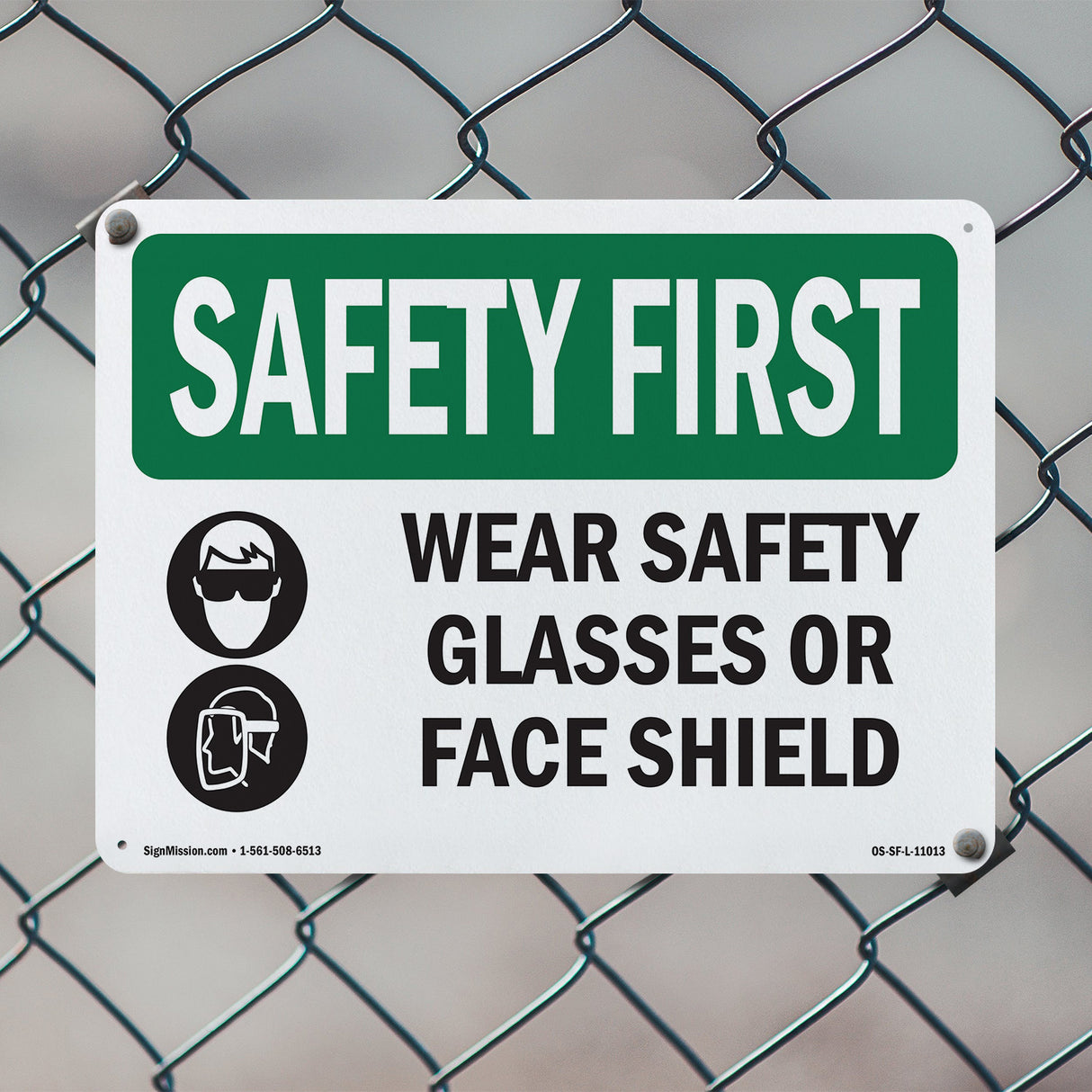 Wear Safety Glasses Or Face Shield With Symbol