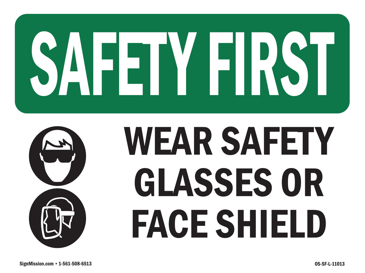 Wear Safety Glasses Or Face Shield With Symbol