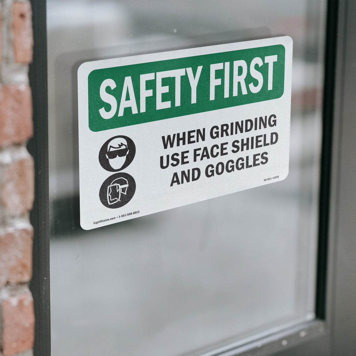 When Grinding Use Face Shield With Symbol