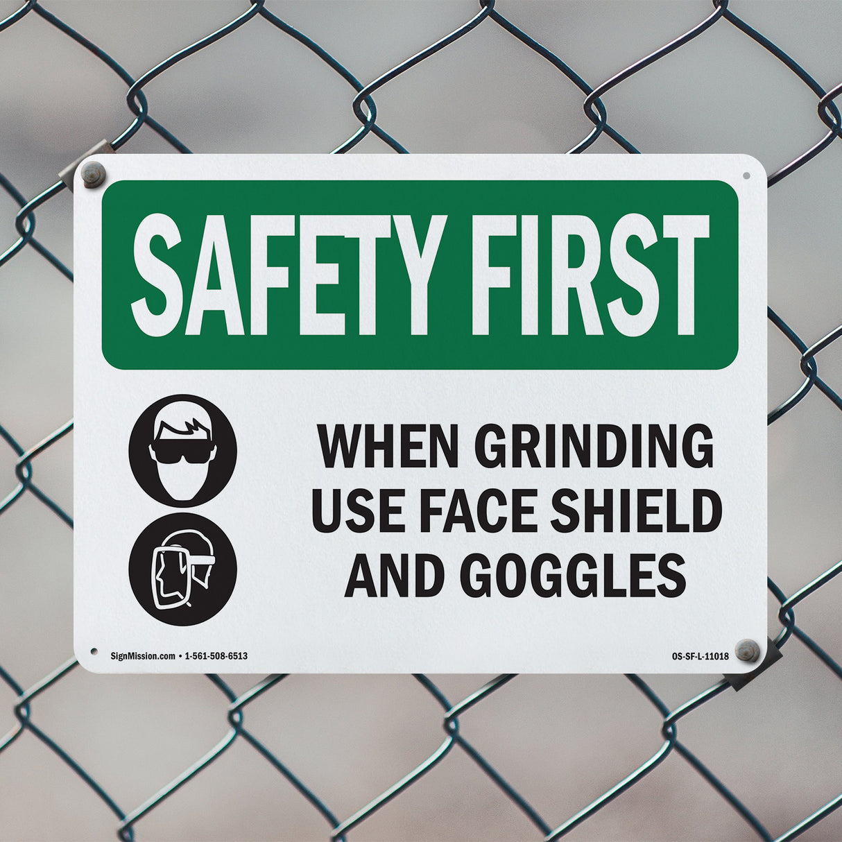 When Grinding Use Face Shield With Symbol