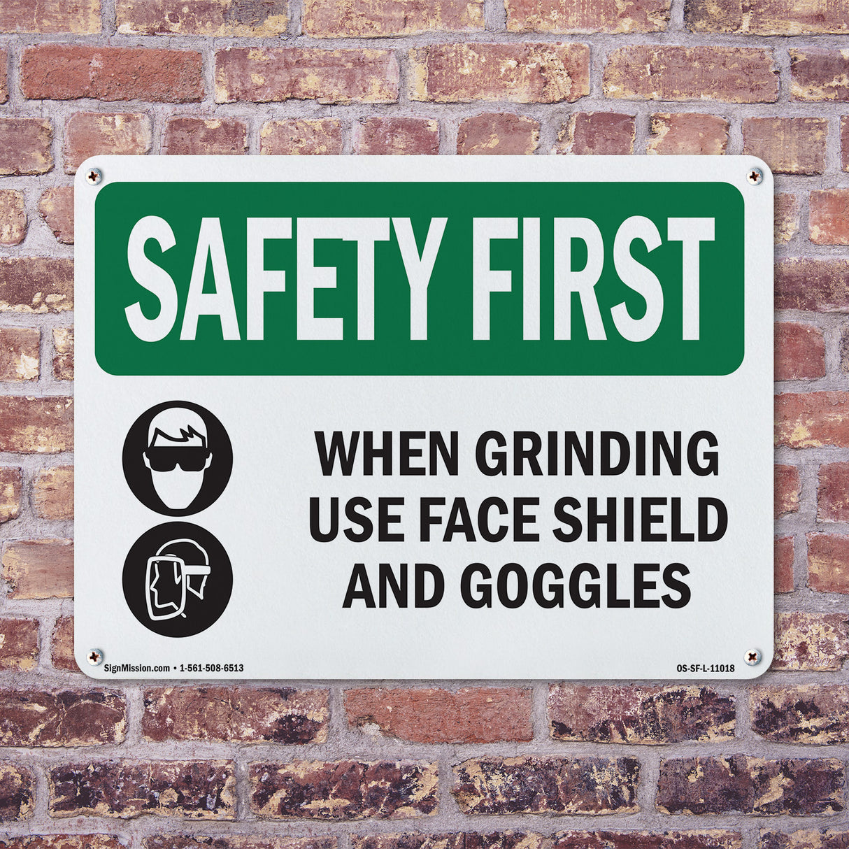 When Grinding Use Face Shield With Symbol