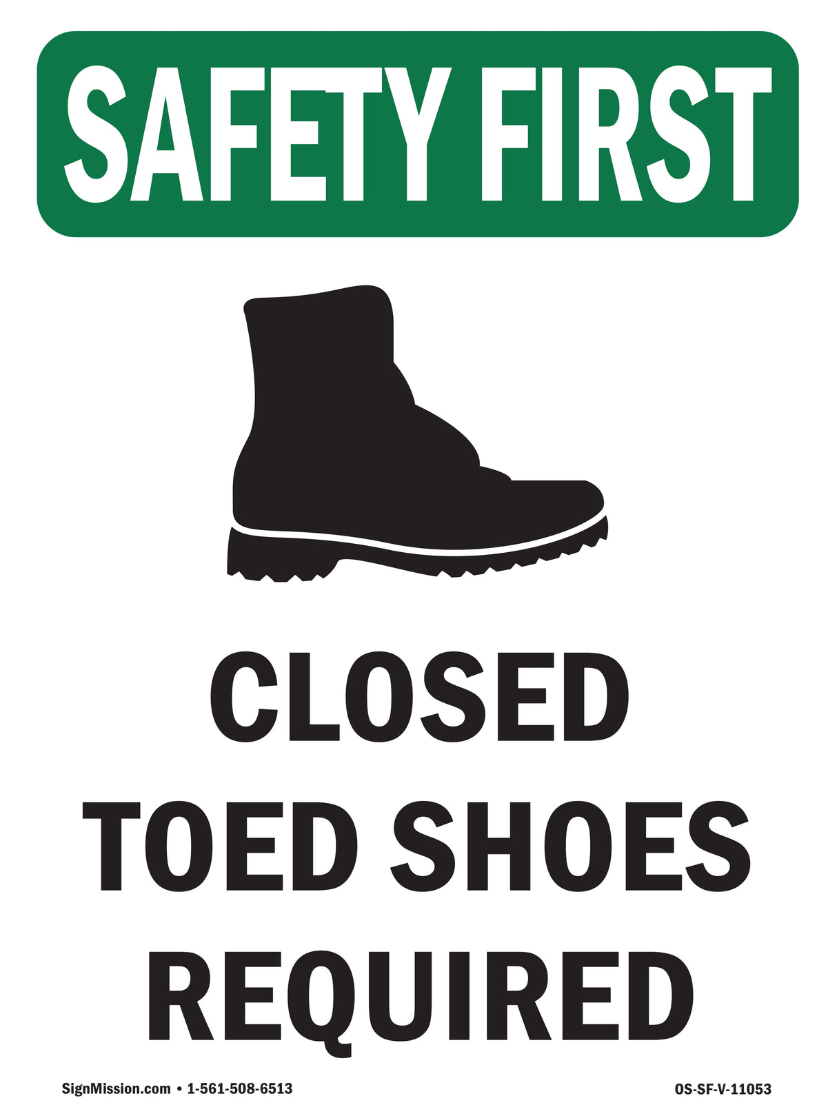 Closed Toed Shoes Required With Symbol