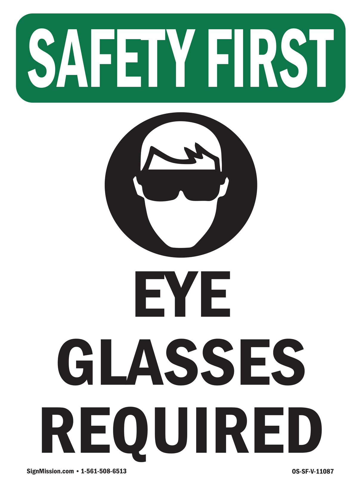 Eye Glasses Required With Symbol