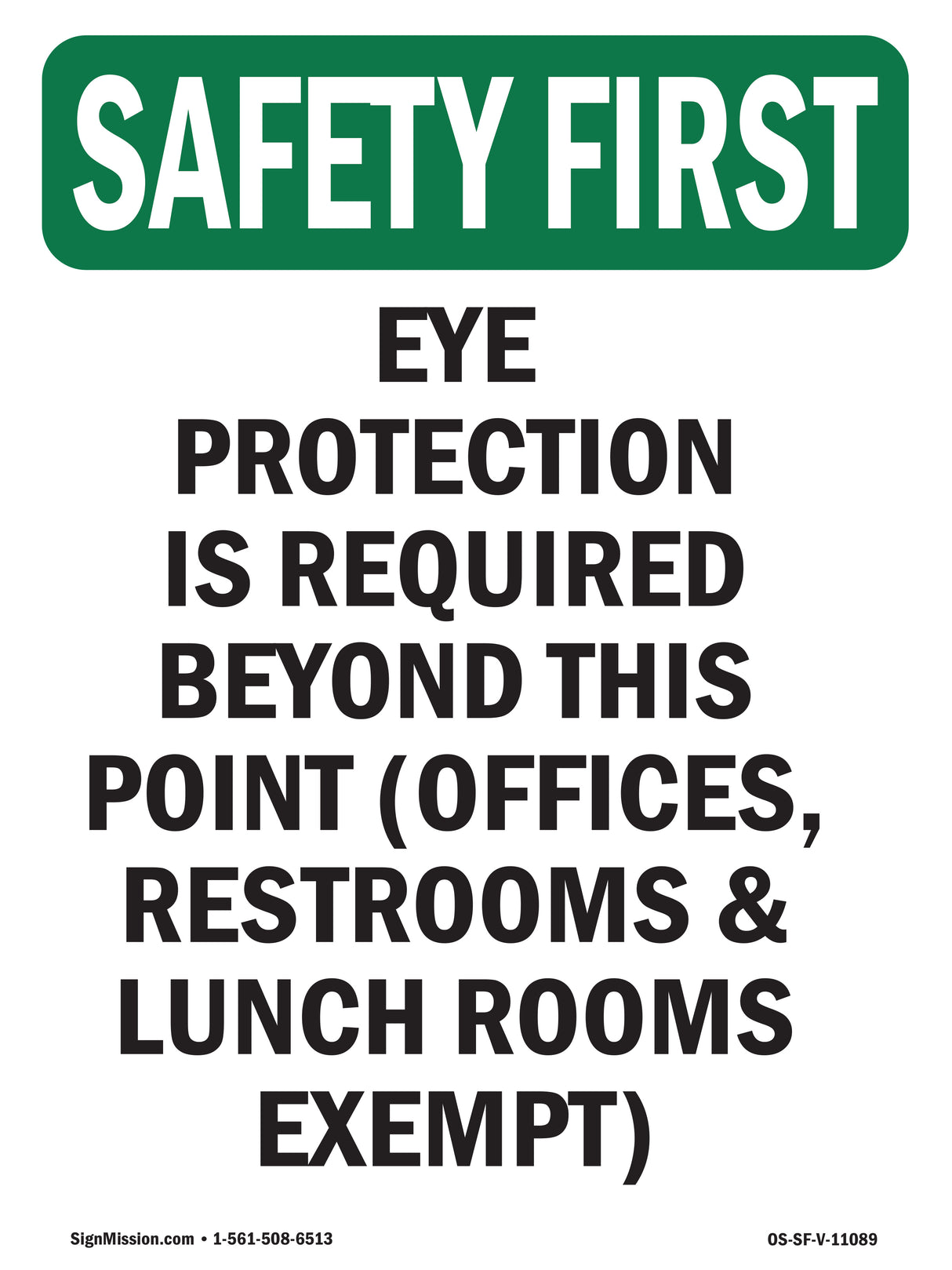 Eye Protection Is Required Beyond This Point