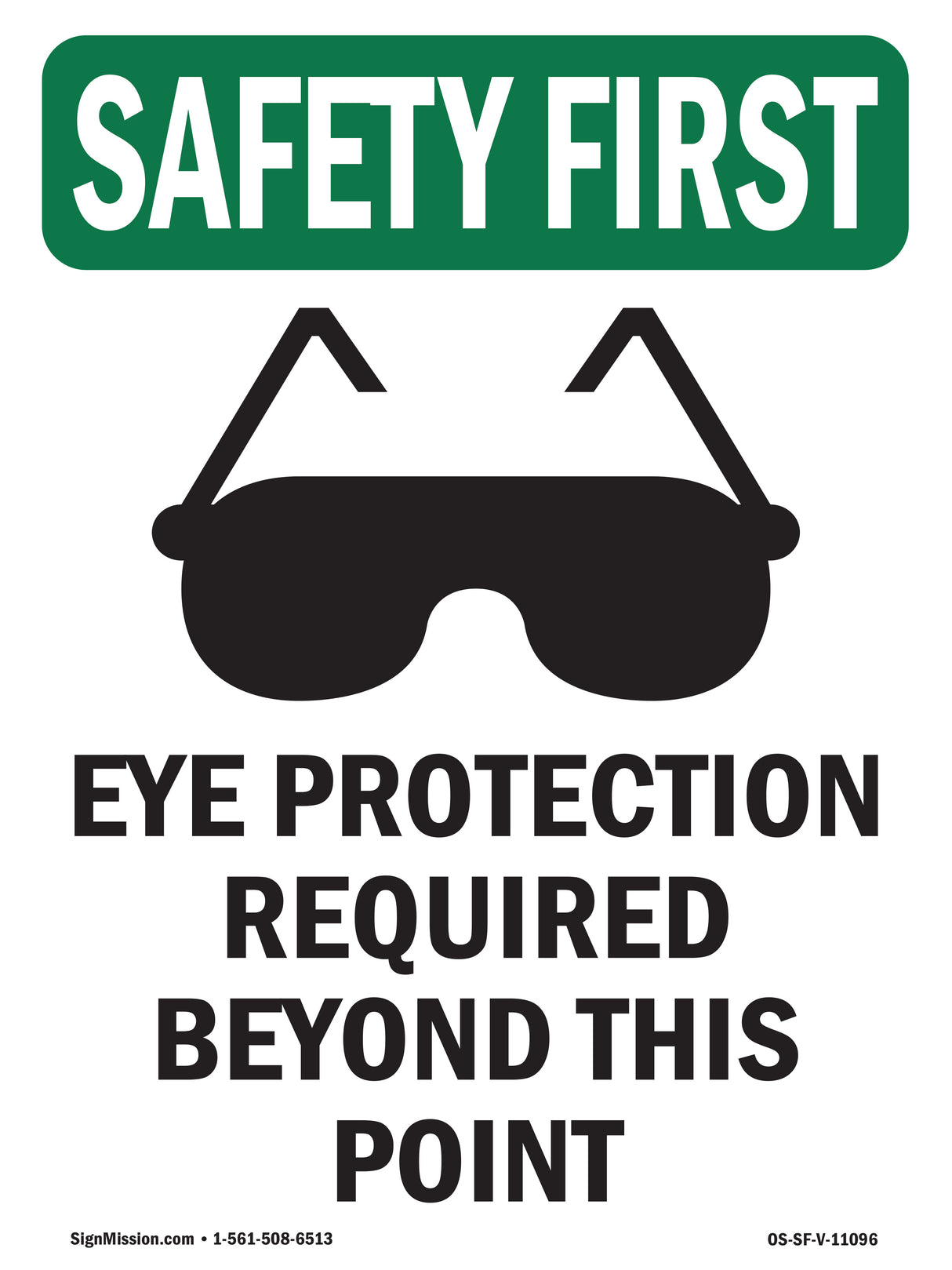 Eye Protection Required Beyond With Symbol