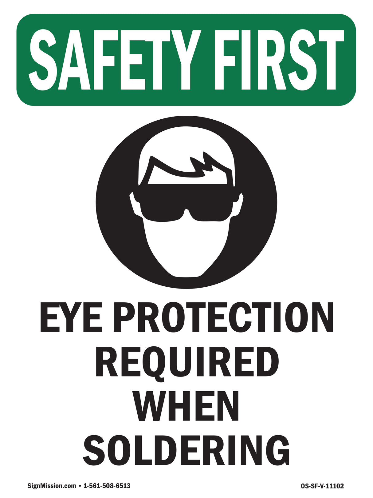 Eye Protection Required When Soldering With Symbol