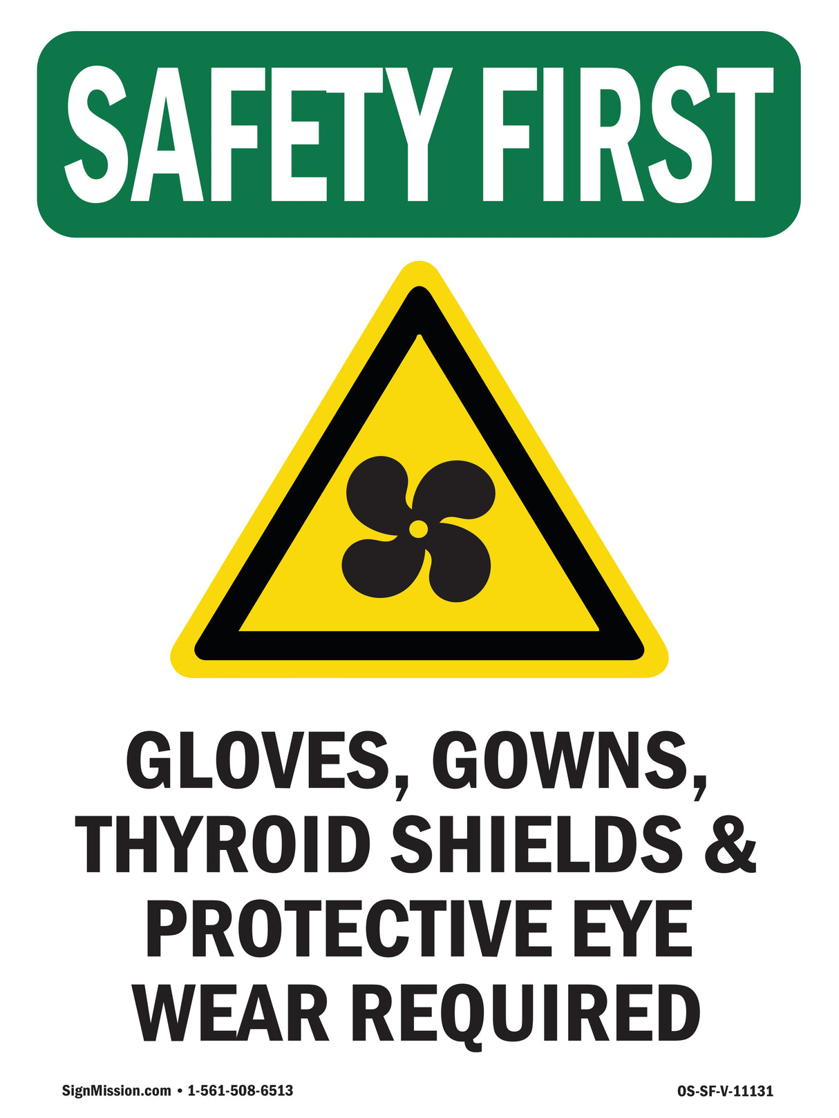 Gloves, Gowns, Thyroid Shields With Symbol