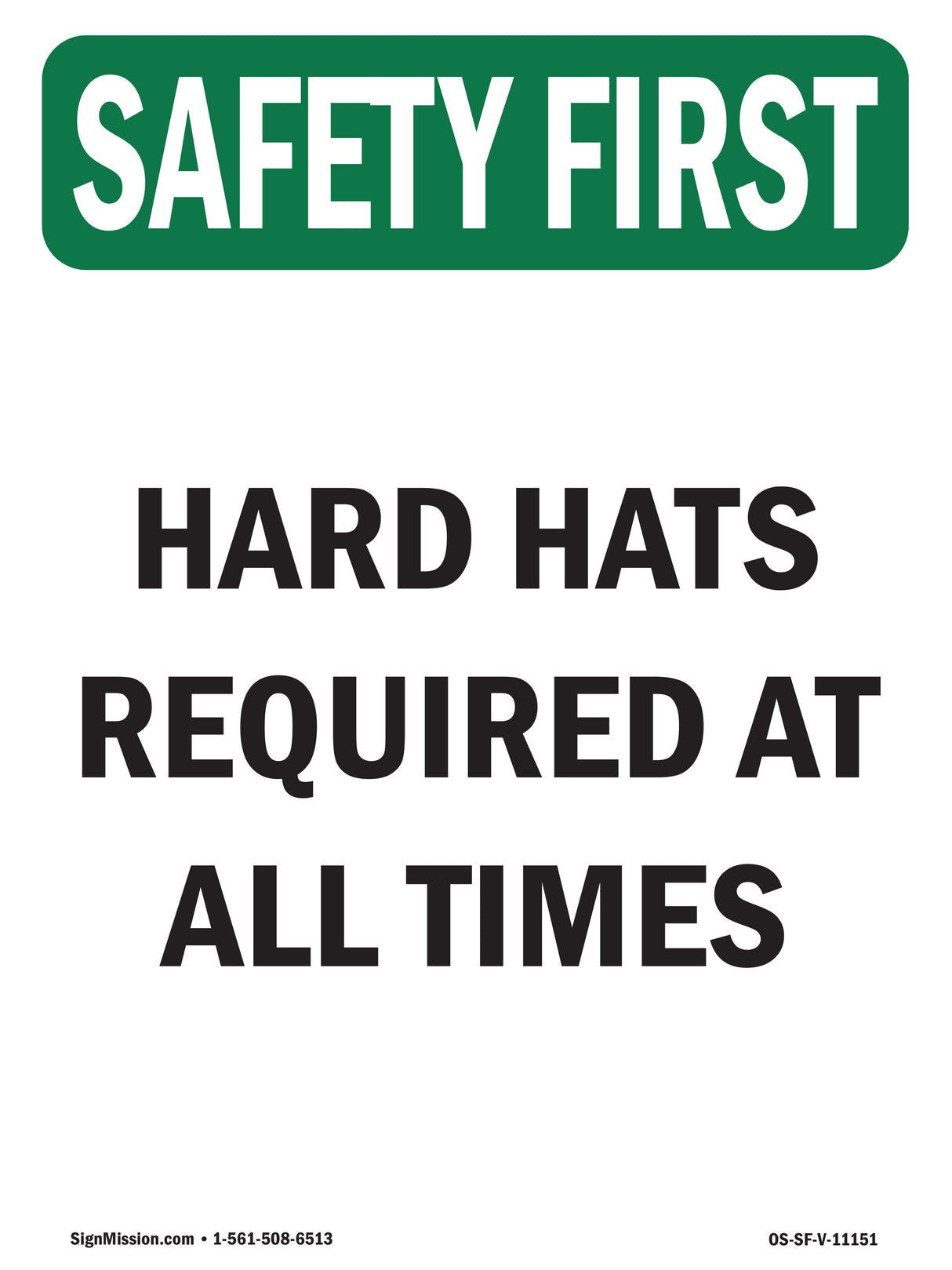 Hard Hats Required At All Times