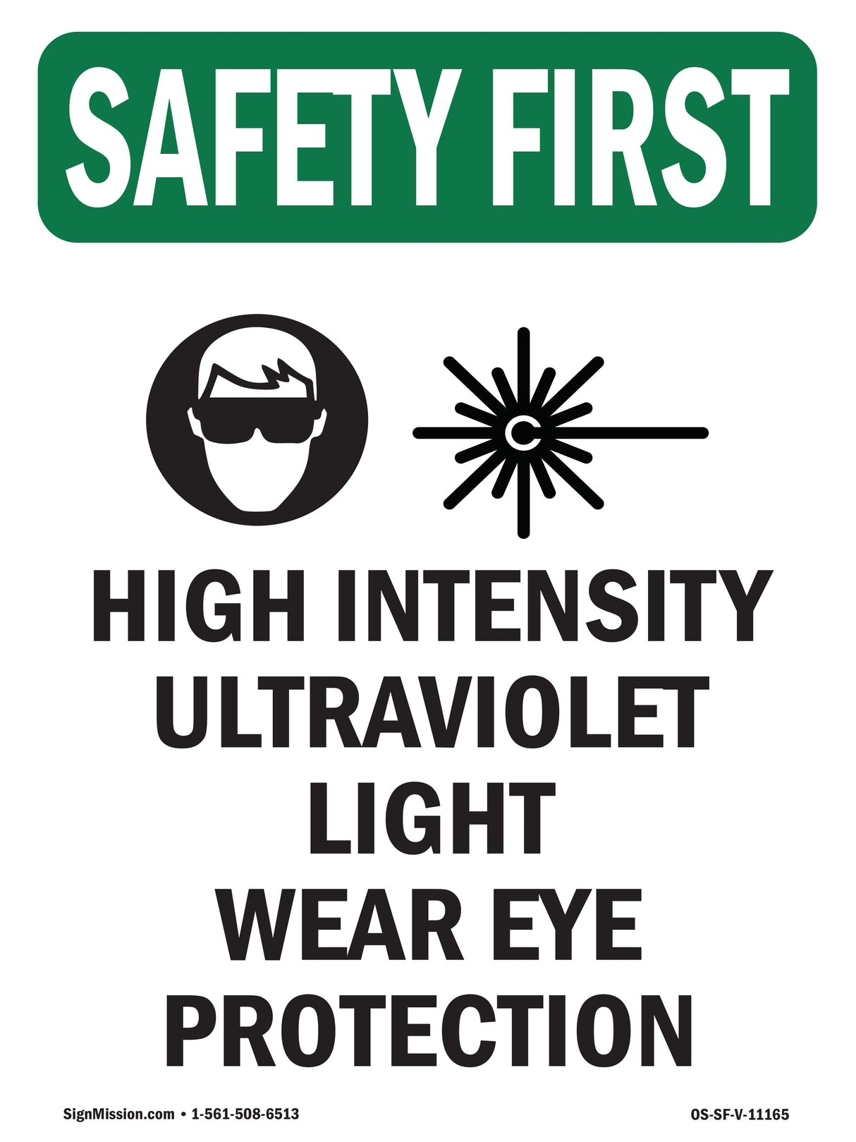 High Intensity Ultraviolet Light With Symbol