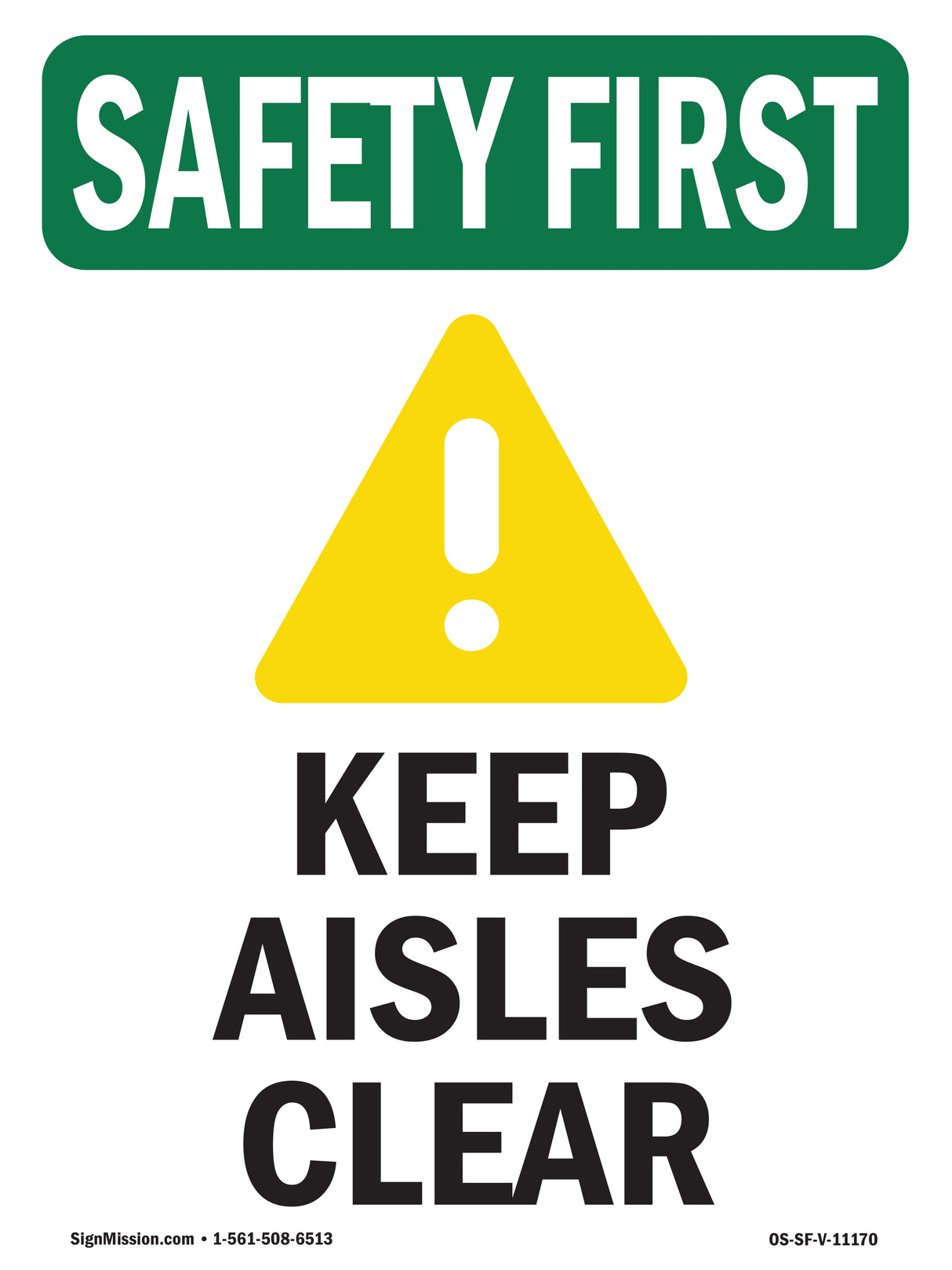 Keep Aisles Clear Bilingual