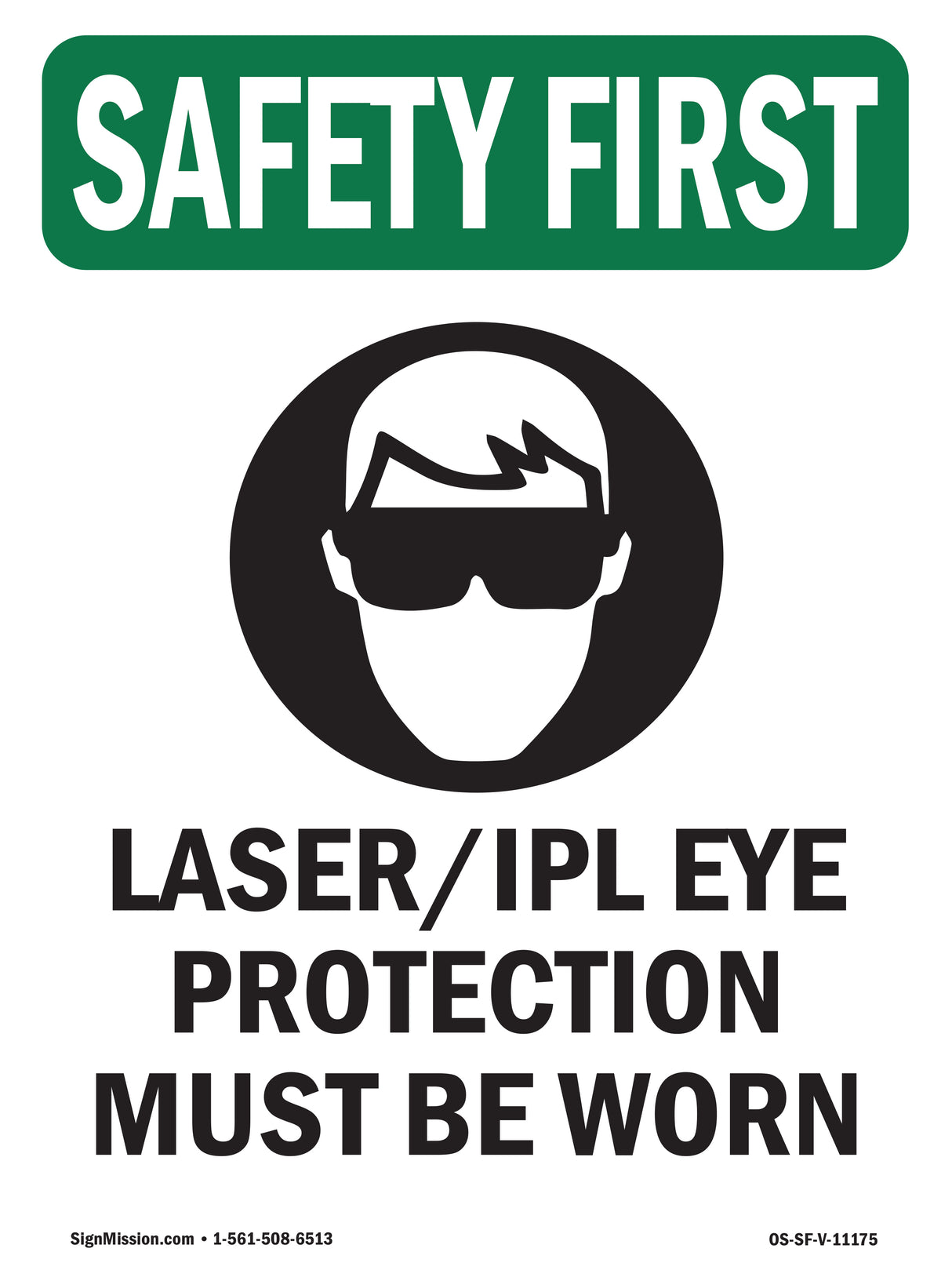Laser Ipl Eye Protection Must Be Worn With Symbol