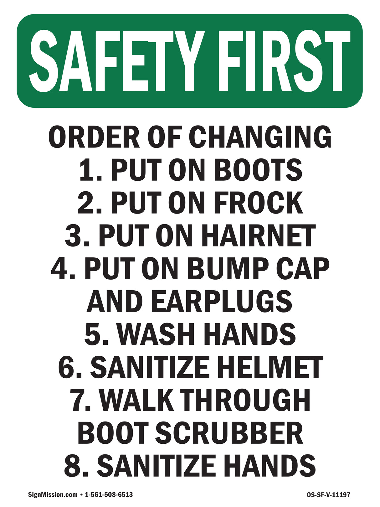 Order Of Changing 1. Put On Boots 2. Put