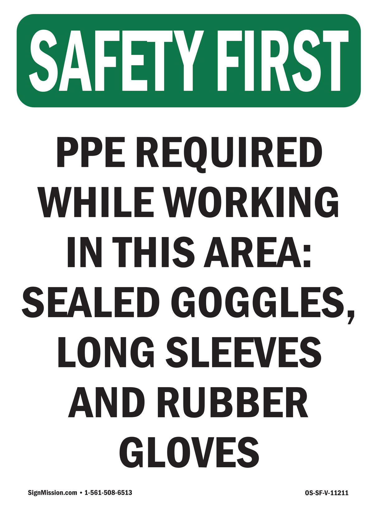 PPE Required While Working In This Area -