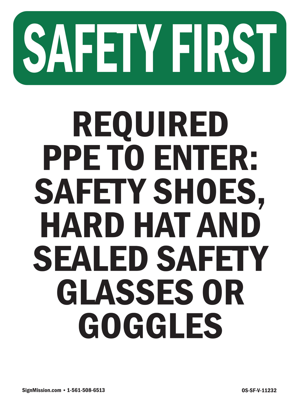 Required PPE To Enter Safety