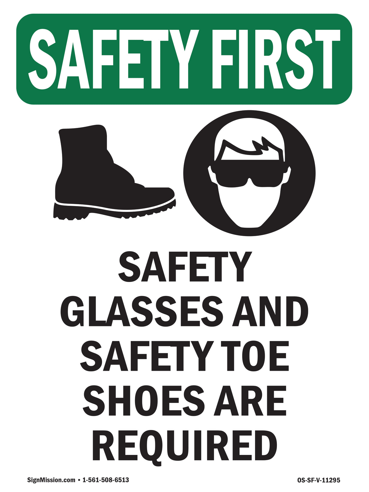 Safety Glasses And Safety Toe With Symbol