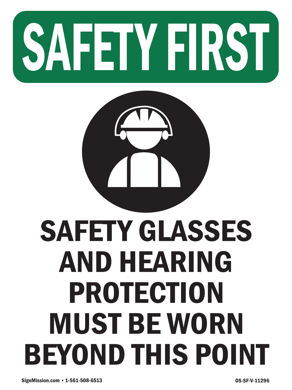 Safety Glasses And Hearing Protection With Symbol