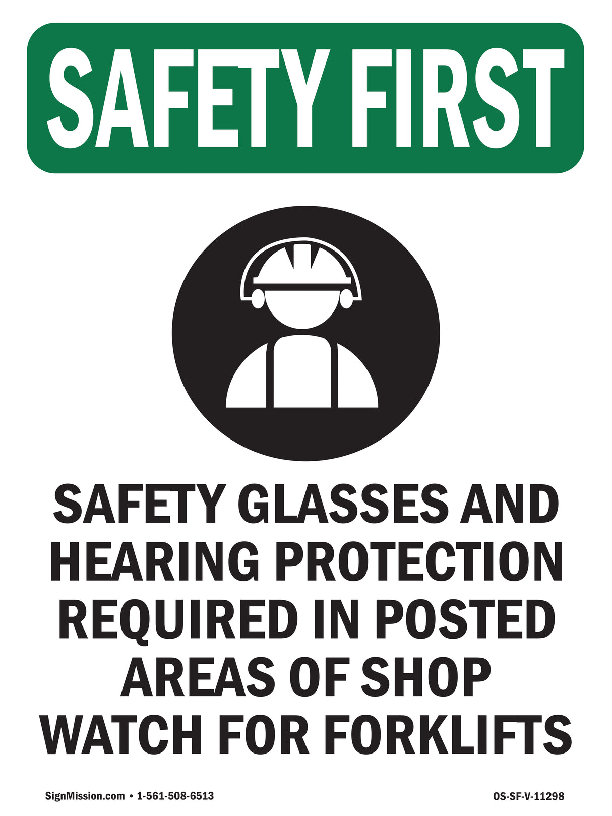 Safety Glasses And Hearing Protection With Symbol
