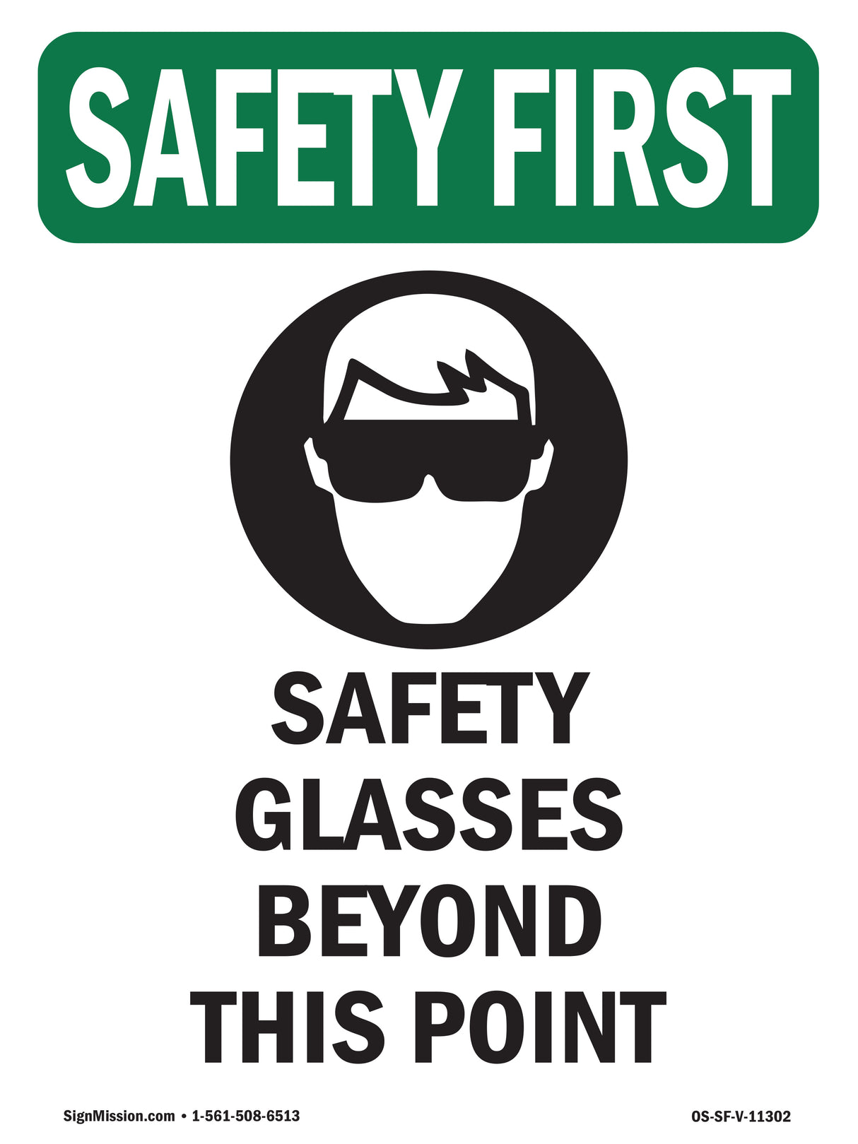 Safety Glasses Beyond This Point With Symbol