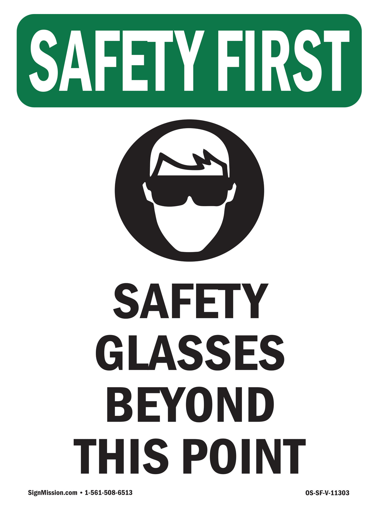 Safety Glasses Beyond This Point With Symbol