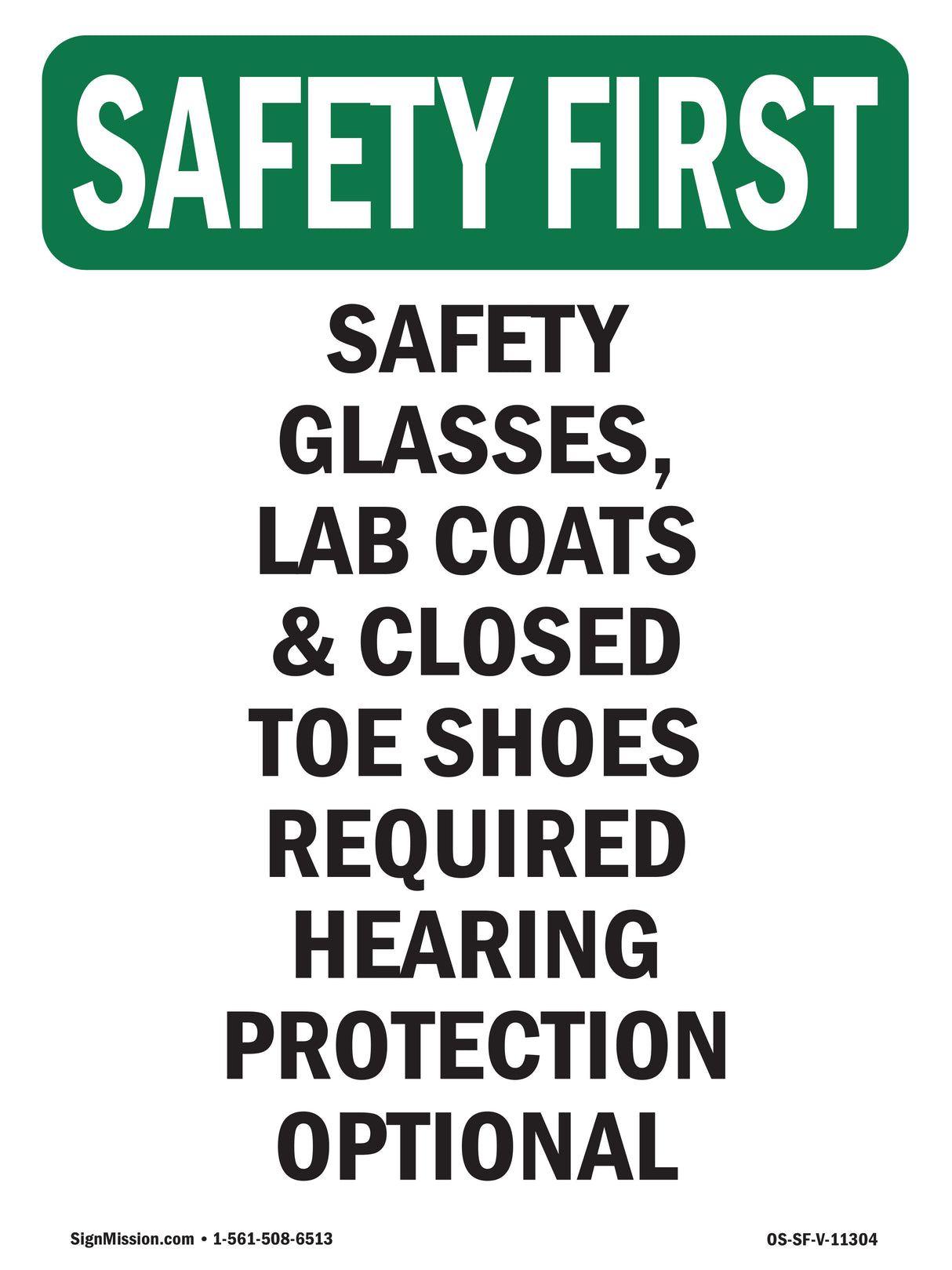 Safety Glasses Lab Coats & Closed