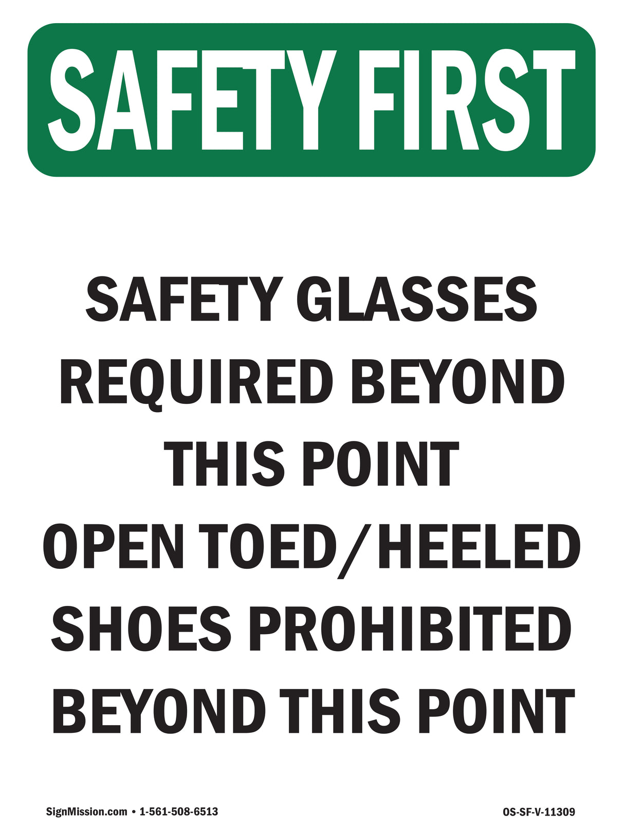 Safety Glasses Required Beyond This Point