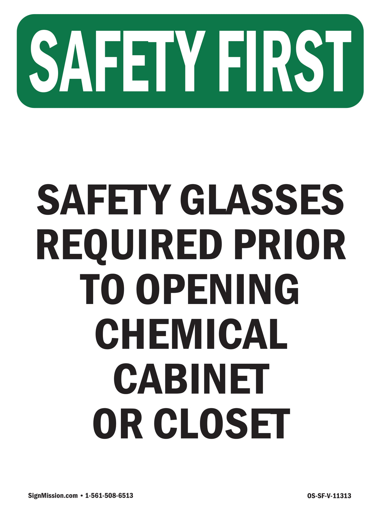 Safety Glasses Required Prior