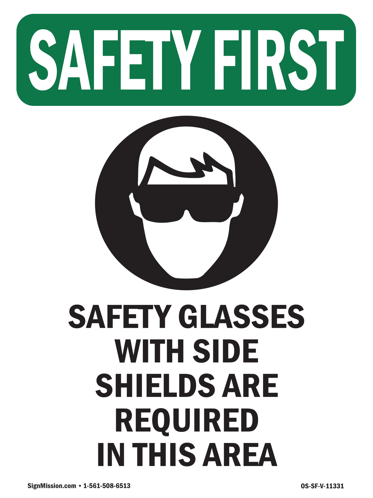 Safety Glasses With Side Shields With Symbol