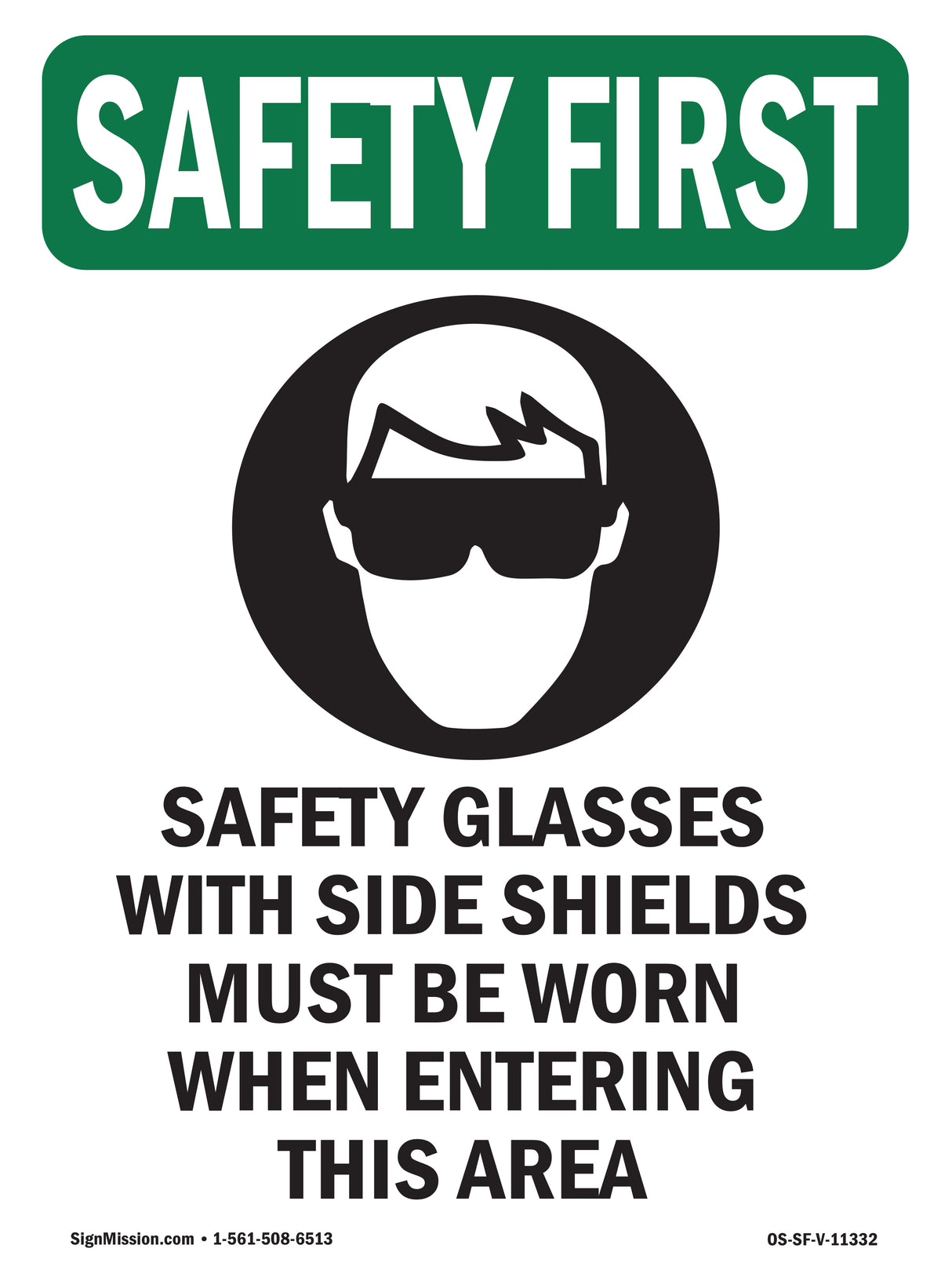 Safety Glasses With Side Shields With Symbol