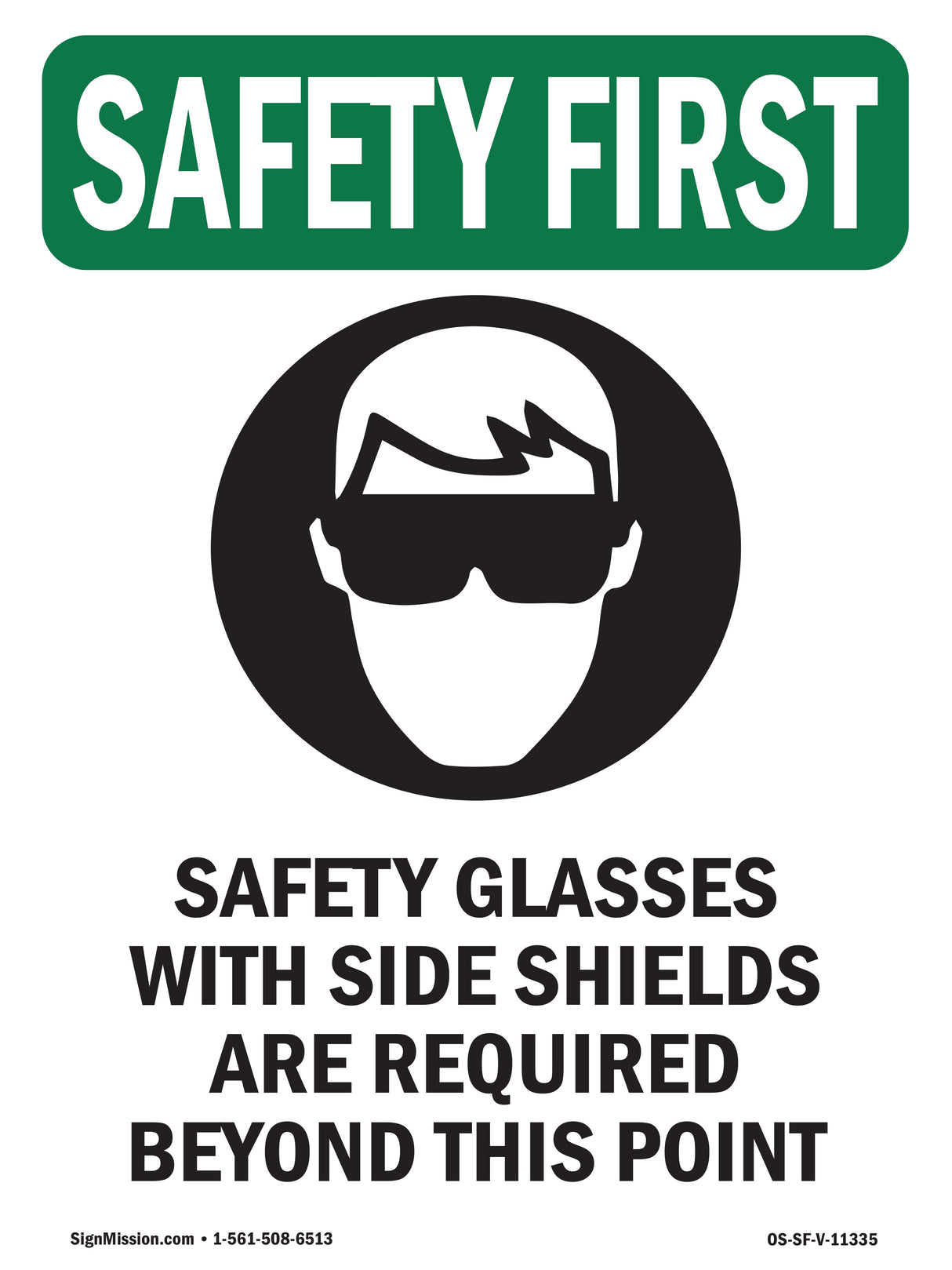 Safety Glasses With Side Shields With Symbol