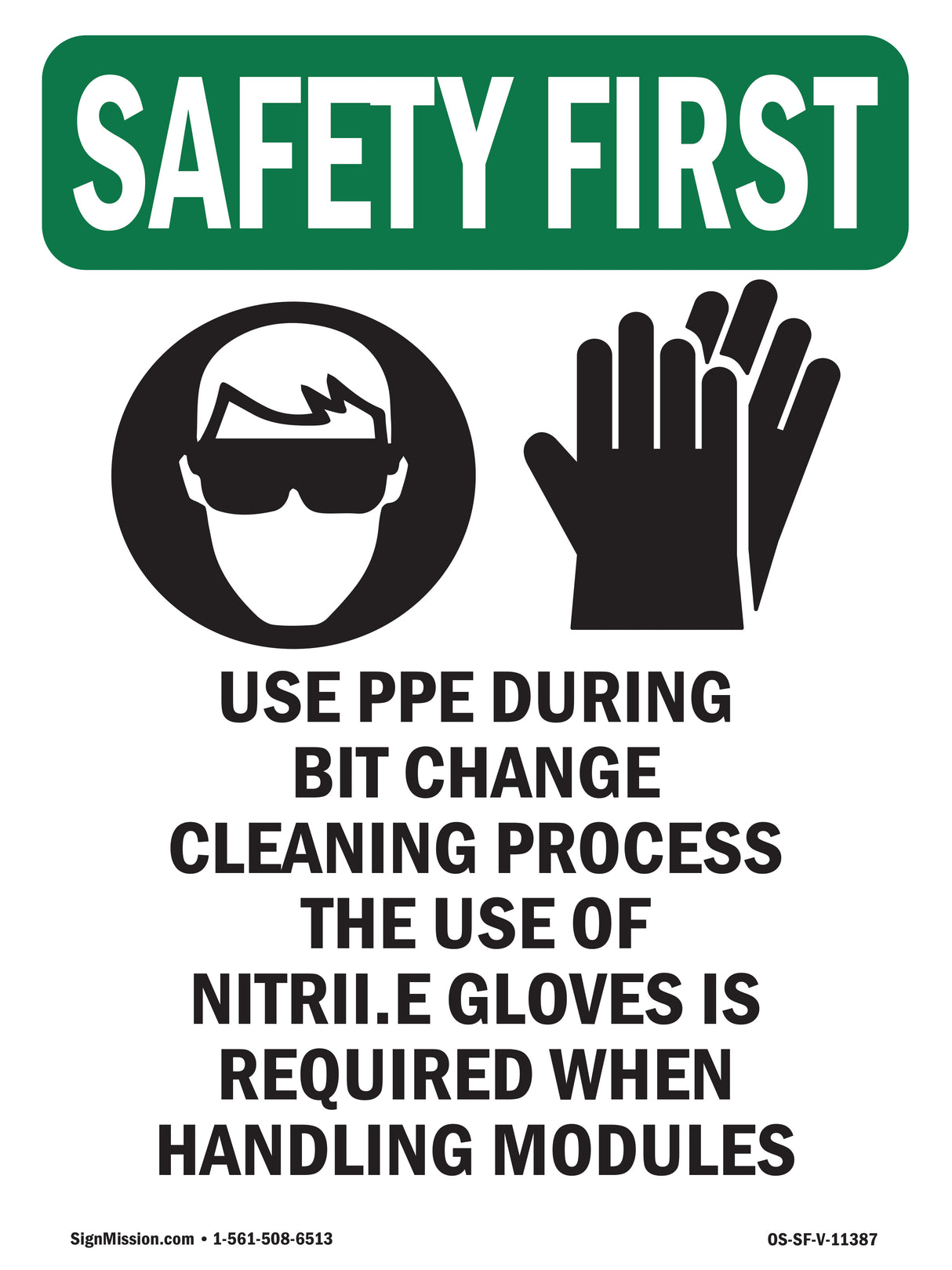 Use PPE During Bit Change Cleaning With Symbol