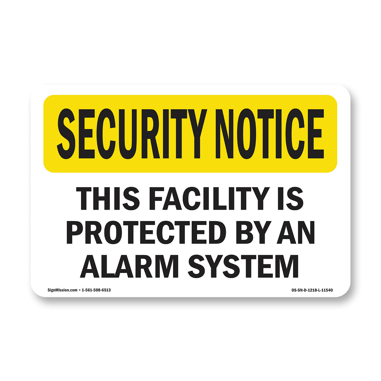 Facility Protected By Alarm Spanish