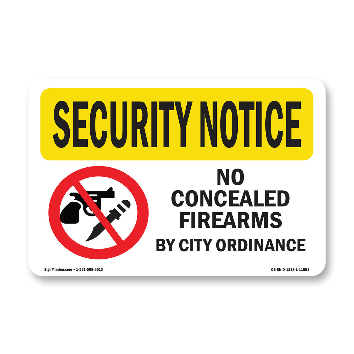 No Concealed Weapons By City