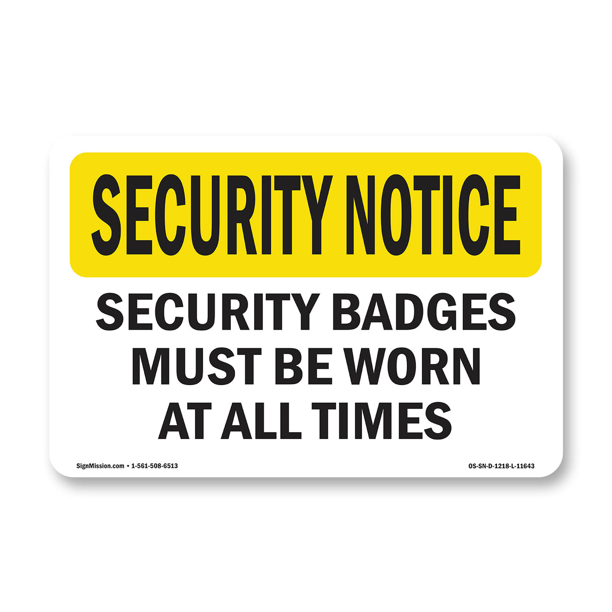 Security Badges Must Be Worn