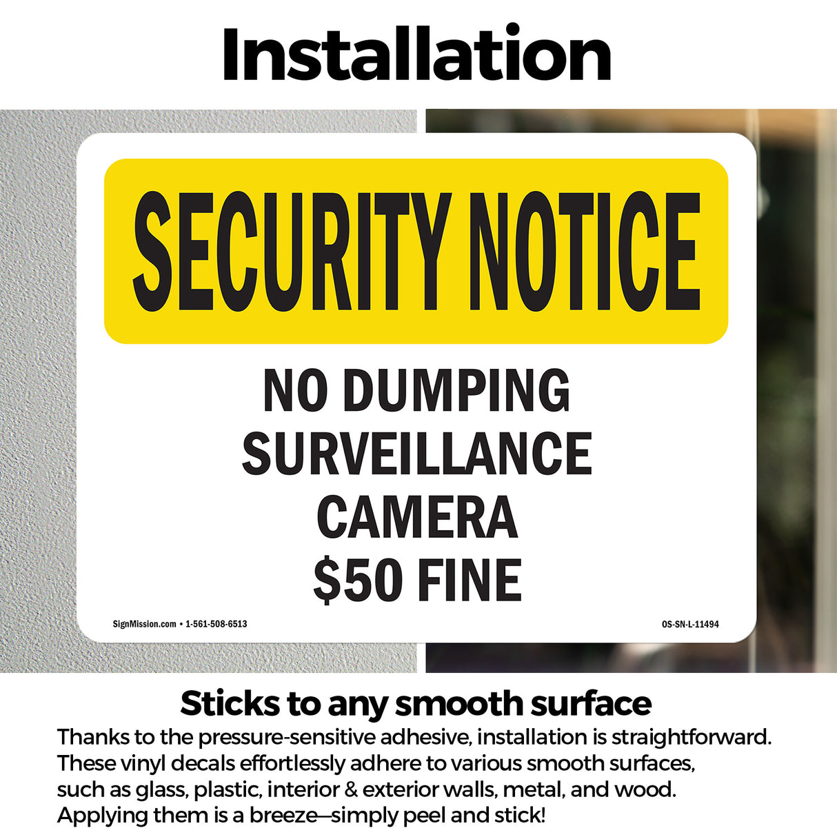 No Dumping Surveillance Camera $50 Fine