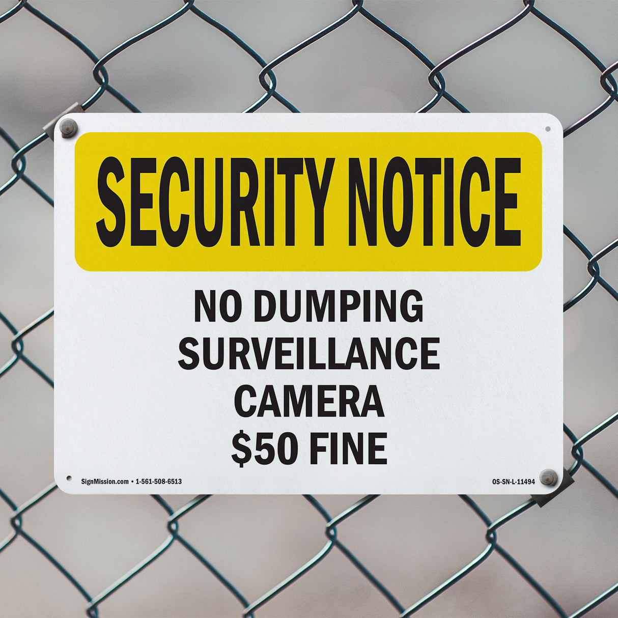 No Dumping Surveillance Camera $50 Fine