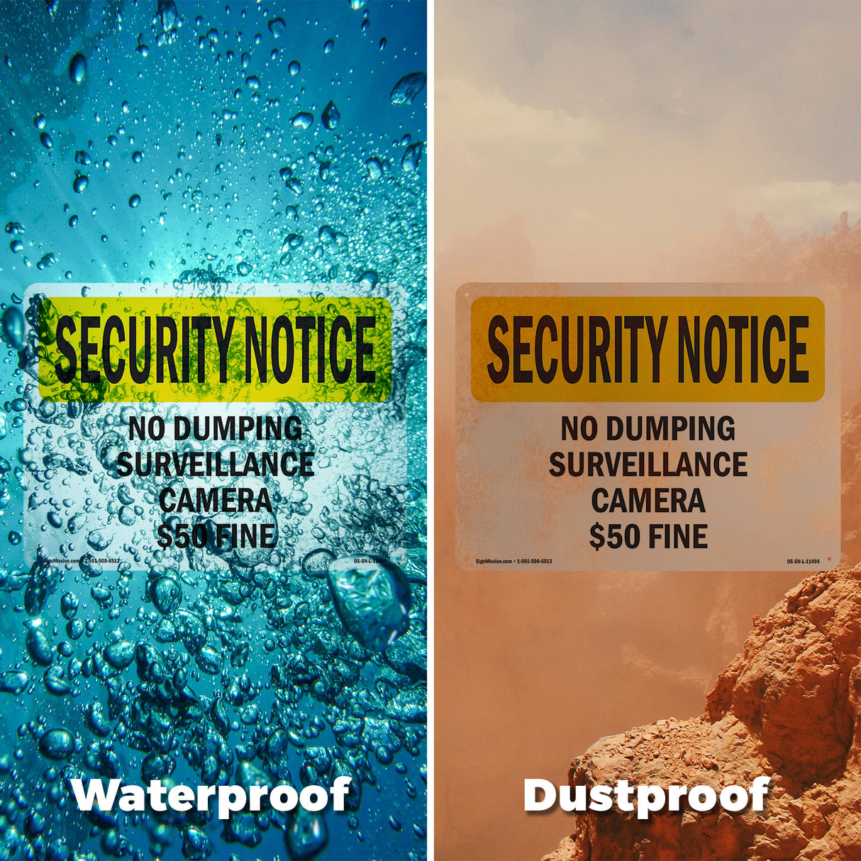 No Dumping Surveillance Camera $50 Fine