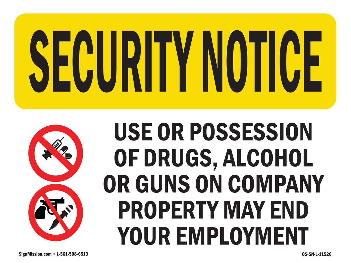 Drugs Alcohol Guns End Employment