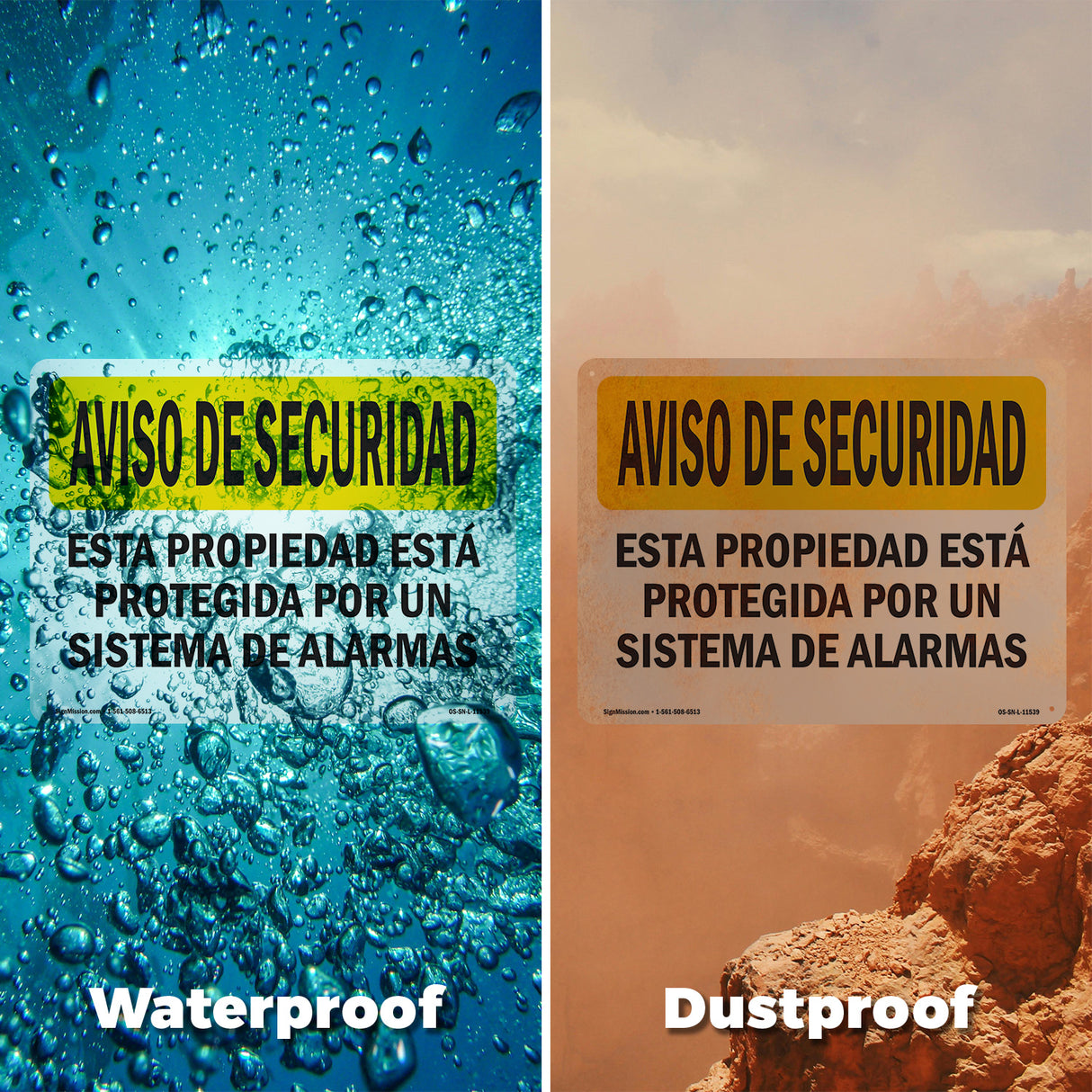 Facility Protected By Alarm Spanish