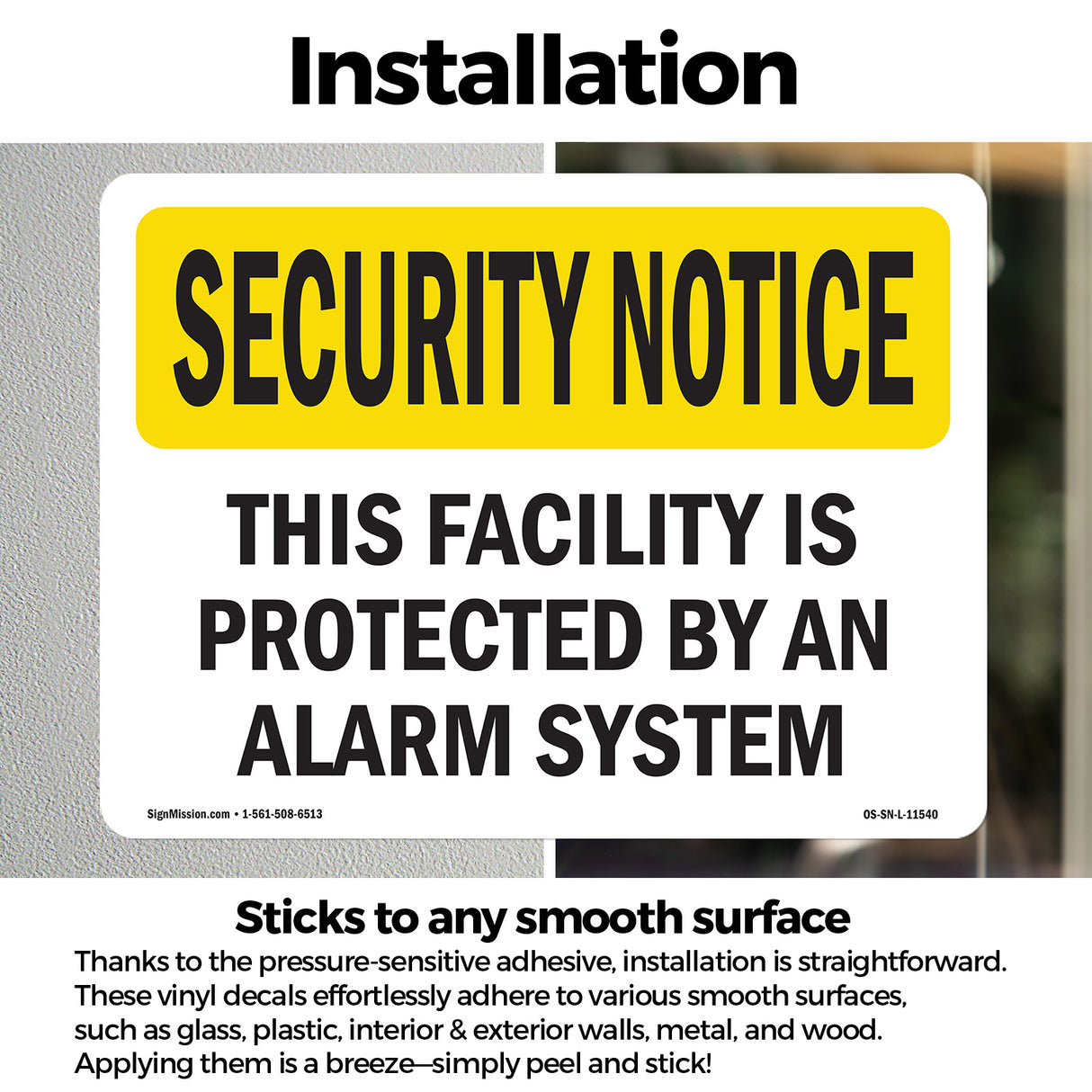 Facility Protected By Alarm Spanish