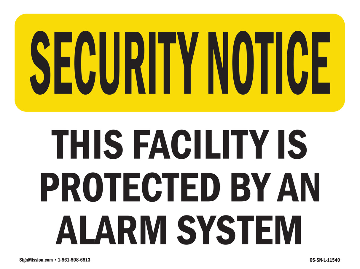 Facility Protected By Alarm Spanish