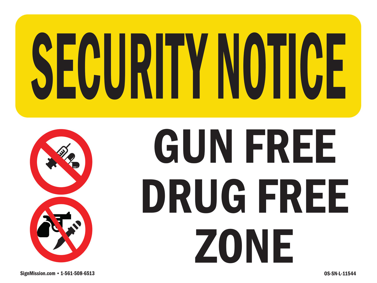 Gun Free Drug Free Zone Bilingual