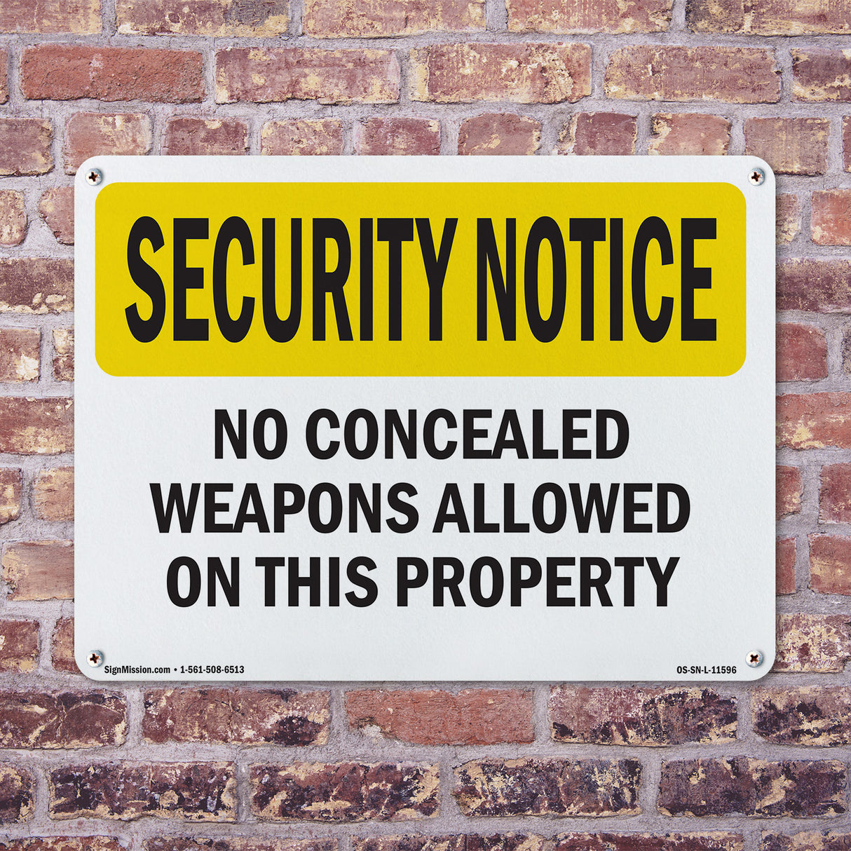 No Concealed Weapons On Property