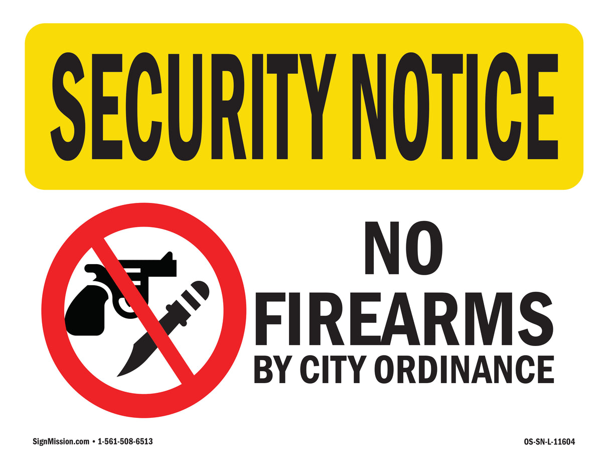 No Firearms By City Ordinance