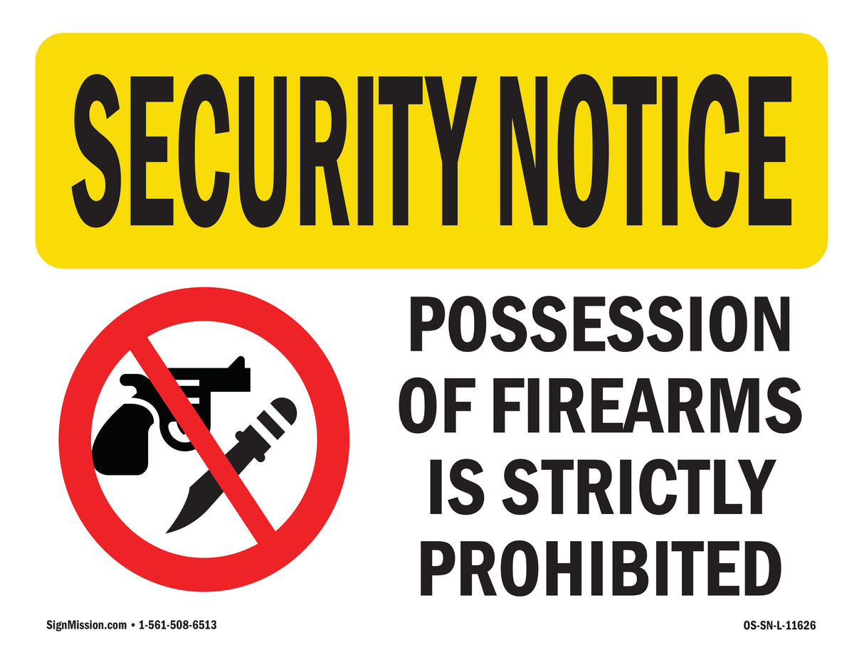 Possession Of FirearmsProhibited