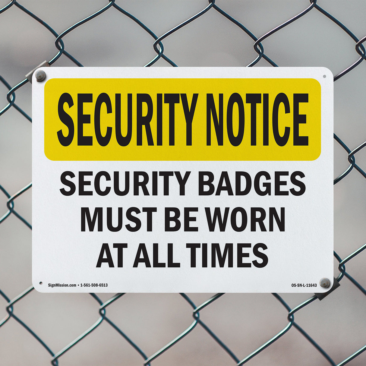 Security Badges Must Be Worn
