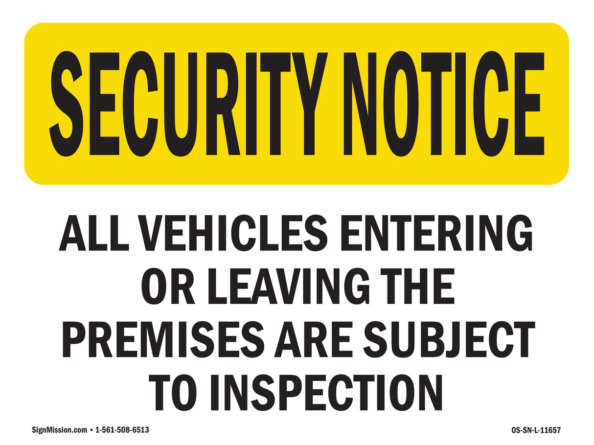 Vehicles Are Subject To Inspection